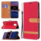 For Nokia G20 / G10 Color Matching Denim Texture Horizontal Flip Leather Case with Holder & Card Slots & Wallet & Lanyard(Red) - 1