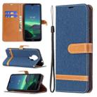 For Nokia 1.4 Color Matching Denim Texture Horizontal Flip Leather Case with Holder & Card Slots & Wallet & Lanyard(Dark Blue) - 1