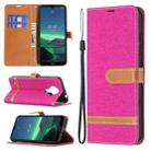 For Nokia 1.4 Color Matching Denim Texture Horizontal Flip Leather Case with Holder & Card Slots & Wallet & Lanyard(Rose Red) - 1