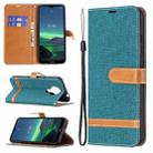 For Nokia 1.4 Color Matching Denim Texture Horizontal Flip Leather Case with Holder & Card Slots & Wallet & Lanyard(Green) - 1