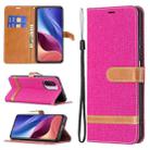 For Xiaomi Mi 11i / Poco F3 / Redmi K40 Color Matching Denim Texture Horizontal Flip Leather Case with Holder & Card Slots & Wallet & Lanyard(Rose Red) - 1