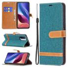 For Xiaomi Mi 11i / Poco F3 / Redmi K40 Color Matching Denim Texture Horizontal Flip Leather Case with Holder & Card Slots & Wallet & Lanyard(Green) - 1