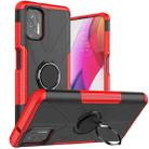 For Motorola Moto G Stylus (2021) Machine Armor Bear Shockproof PC + TPU Protective Case with Ring Holder(Red) - 1