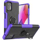 For Motorola Moto G Stylus (2021) Machine Armor Bear Shockproof PC + TPU Protective Case with Ring Holder(Purple) - 1