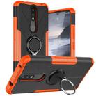 For Nokia 2.4 Machine Armor Bear Shockproof PC + TPU Protective Case with Ring Holder(Orange) - 1