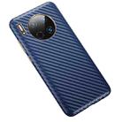 For Huawei Mate 30 Carbon Fiber Leather Texture Kevlar Anti-fall Phone Protective Case(Blue) - 1