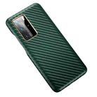 For Huawei P40 Pro Carbon Fiber Leather Texture Kevlar Anti-fall Phone Protective Case(Green) - 1