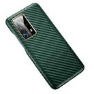 For Huawei P40 Pro+ Carbon Fiber Leather Texture Kevlar Anti-fall Phone Protective Case(Green) - 1