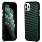 For iPhone 11 Pro Carbon Fiber Leather Texture Kevlar Anti-fall Phone Protective Case (Green) - 1