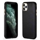 For iPhone 11 Pro Max Carbon Fiber Leather Texture Kevlar Anti-fall Phone Protective Case (Black) - 1