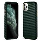 For iPhone 11 Pro Max Carbon Fiber Leather Texture Kevlar Anti-fall Phone Protective Case (Green) - 1