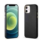 For iPhone 12 mini Carbon Fiber Leather Texture Kevlar Anti-fall Phone Protective Case (Black) - 1