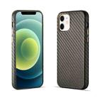 For iPhone 12 Carbon Fiber Leather Texture Kevlar Anti-fall Phone Protective Case(Grey) - 1