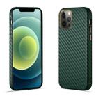 For iPhone 12 Pro Carbon Fiber Leather Texture Kevlar Anti-fall Phone Protective Case(Green) - 1