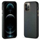 For iPhone 12 Pro Max Carbon Fiber Leather Texture Kevlar Anti-fall Phone Protective Case(Black) - 1