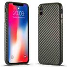 For iPhone X / XS Carbon Fiber Leather Texture Kevlar Anti-fall Phone Protective Case(Grey) - 1