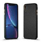 For iPhone XR Carbon Fiber Leather Texture Kevlar Anti-fall Phone Protective Case(Black) - 1