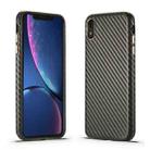 For iPhone XR Carbon Fiber Leather Texture Kevlar Anti-fall Phone Protective Case(Grey) - 1