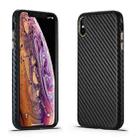 For iPhone XS Max Carbon Fiber Leather Texture Kevlar Anti-fall Phone Protective Case(Black) - 1