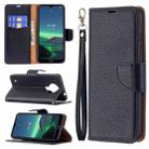 For Nokia 1.4 Litchi Texture Pure Color Horizontal Flip Leather Case with Holder & Card Slots & Wallet & Lanyard(Black) - 1