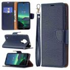 For Nokia 1.4 Litchi Texture Pure Color Horizontal Flip Leather Case with Holder & Card Slots & Wallet & Lanyard(Dark Blue) - 1