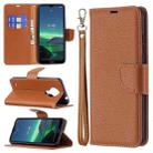 For Nokia 1.4 Litchi Texture Pure Color Horizontal Flip Leather Case with Holder & Card Slots & Wallet & Lanyard(Brown) - 1