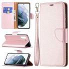 For Samsung Galaxy S21 FE / S21 Lite Litchi Texture Pure Color Horizontal Flip Leather Case with Holder & Card Slots & Wallet & Lanyard(Rose Gold) - 1