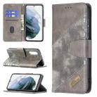 For Samsung Galaxy S21 FE / S21 Lite Matching Color Crocodile Texture Horizontal Flip PU Leather Case with Wallet & Holder & Card Slots(Grey) - 1