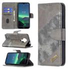 For Nokia 1.4 Matching Color Crocodile Texture Horizontal Flip PU Leather Case with Wallet & Holder & Card Slots(Grey) - 1