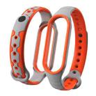 For Xiaomi Mi Band 6 / Band 5 Two-color Silicone Breathable Replacement Watchbands(Gray Orange) - 1