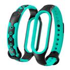 For Xiaomi Mi Band 6 Two-color Silicone Breathable Replacement Watchbands(Black+Sky Blue) - 1