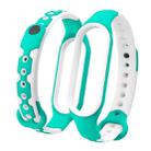 For Xiaomi Mi Band 6 / Band 5  Two-color Silicone Breathable Replacement Watchbands(Sky Blue + White) - 1