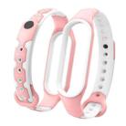 For Xiaomi Mi Band 6 / Band 5  Two-color Silicone Breathable Replacement Watchbands(Pink White) - 1