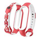 For Xiaomi Mi Band 6 / Band 5  Two-color Silicone Breathable Replacement Watchbands(Red White) - 1