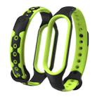 For Xiaomi Mi Band 6 / Band 5 Two-color Silicone Breathable Replacement Watchbands(Black Green) - 1