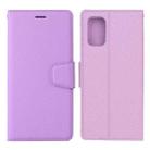 For Xiaomi Redmi Note 10 Pro / Note 10 Pro Max Silk Texture Horizontal Flip Leather Case with Holder & Card Slots & Wallet & Photo Frame(Purple) - 1