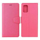 For Xiaomi Mi 10 Lite 5G Silk Texture Horizontal Flip Leather Case with Holder & Card Slots & Wallet & Photo Frame(Rose Red) - 1