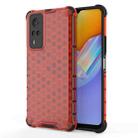 For vivo Y51 (2020 Indian Version) Shockproof Honeycomb PC + TPU Case(Red) - 1