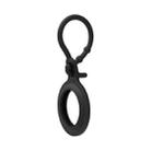 TPU Anti-scratch Shockproof Protective Cover Soft Case with Keychain Ring Loop For AirTag(Black) - 1