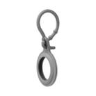 TPU Anti-scratch Shockproof Protective Cover Soft Case with Keychain Ring Loop For AirTag(Gray) - 1