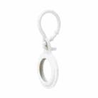 TPU Anti-scratch Shockproof Protective Cover Soft Case with Keychain Ring Loop For AirTag(White) - 1