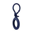 TPU Anti-scratch Shockproof Protective Cover Soft Case with Keychain Ring Loop For AirTag(Blue) - 1