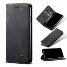 For Xiaomi Redmi K40 / K40 Pro / K40 Pro+ Denim Texture Casual Style Horizontal Flip Leather Case with Holder & Card Slots & Wallet(Black) - 1
