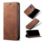 For Xiaomi Mi 10S Denim Texture Casual Style Horizontal Flip Leather Case with Holder & Card Slots & Wallet(Brown) - 1