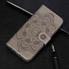 For Samsung Galaxy A22 5G Sun Mandala Embossing Pattern Horizontal Flip PU Leather Case with Holder & Card Slots & Wallet & Lanyard(Grey) - 1