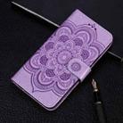 For Xiaomi Mi 11 Ultra Sun Mandala Embossing Pattern Horizontal Flip PU Leather Case with Holder & Card Slots & Wallet & Lanyard(Purple) - 1