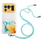 For Xiaomi Mi 11 Ultra Hollow Marble Pattern TPU Shockproof Protective Case with Neck Strap Rope(Yellow) - 1
