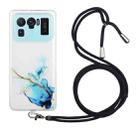 For Xiaomi Mi 11 Ultra Hollow Marble Pattern TPU Shockproof Protective Case with Neck Strap Rope(Blue) - 1