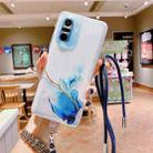 For Xiaomi Mi 11 Lite Hollow Marble Pattern TPU Shockproof Protective Case with Neck Strap Rope(Blue) - 7