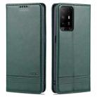 For OPPO A94 5G AZNS Magnetic Calf Texture Horizontal Flip Leather Case with Card Slots & Holder & Wallet(Dark Green) - 1